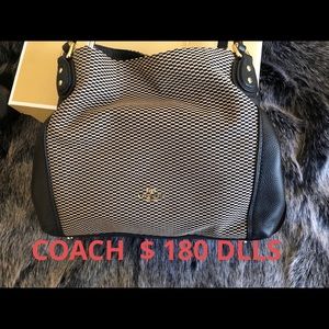 Black leather coach